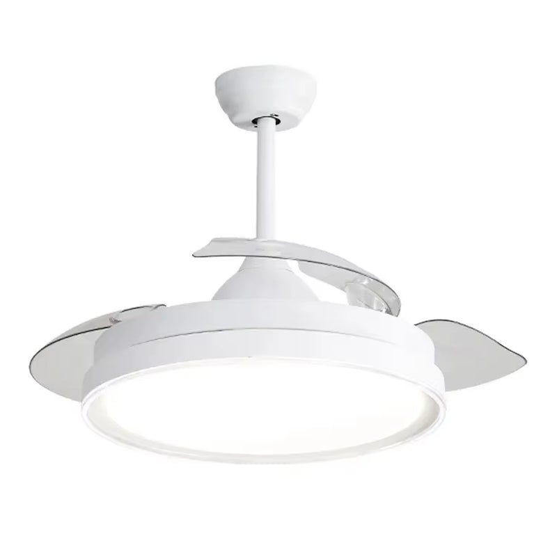 42'' Retractable Ceiling Fans with Light Remote Dimmable LED 3 Color Changing Bladeless Ceiling Fan with Light