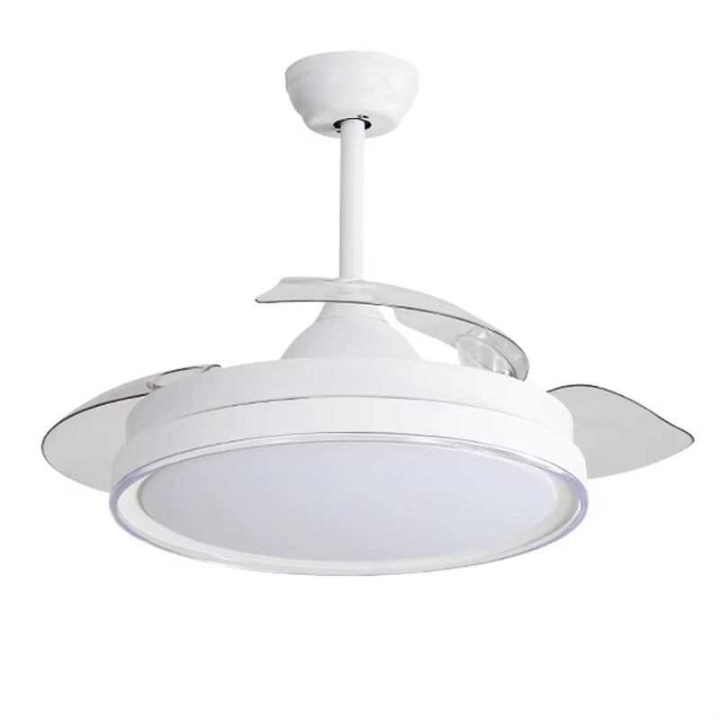42'' Retractable Ceiling Fans with Light Remote Dimmable LED 3 Color Changing Bladeless Ceiling Fan with Light