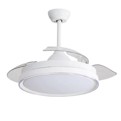 42'' Retractable Ceiling Fans with Light Remote Dimmable LED 3 Color Changing Bladeless Ceiling Fan with Light