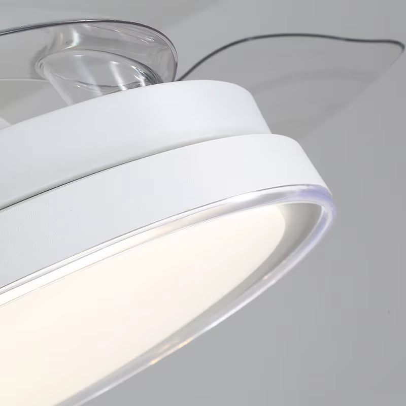 42'' Retractable Ceiling Fans with Light Remote Dimmable LED 3 Color Changing Bladeless Ceiling Fan with Light