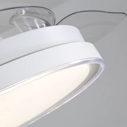 42'' Retractable Ceiling Fans with Light Remote Dimmable LED 3 Color Changing Bladeless Ceiling Fan with Light
